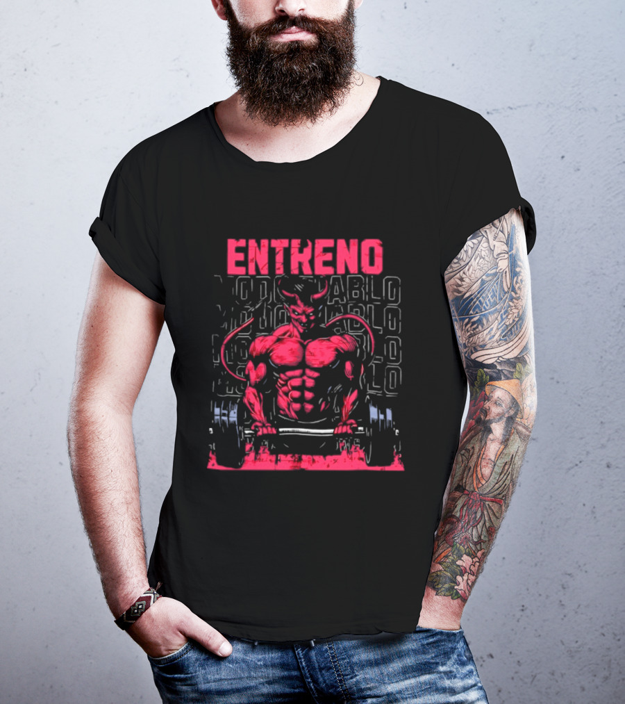 Entreno Modo Diablo Bodybuilder Devil Weightlifting T-Shirt
