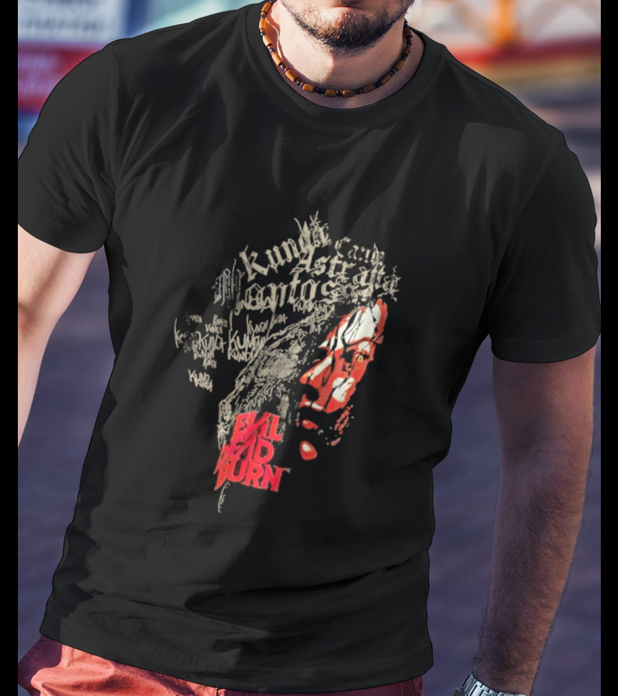 Kunda Astaroth Manto Satta Evil Dead Burn Face Typographic T-Shirt