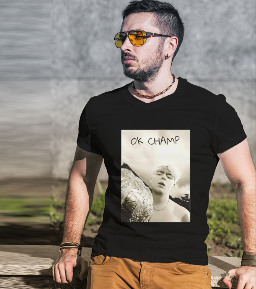 OK Champ Kyle Fletcher Holding Championship Belt T-Shirt