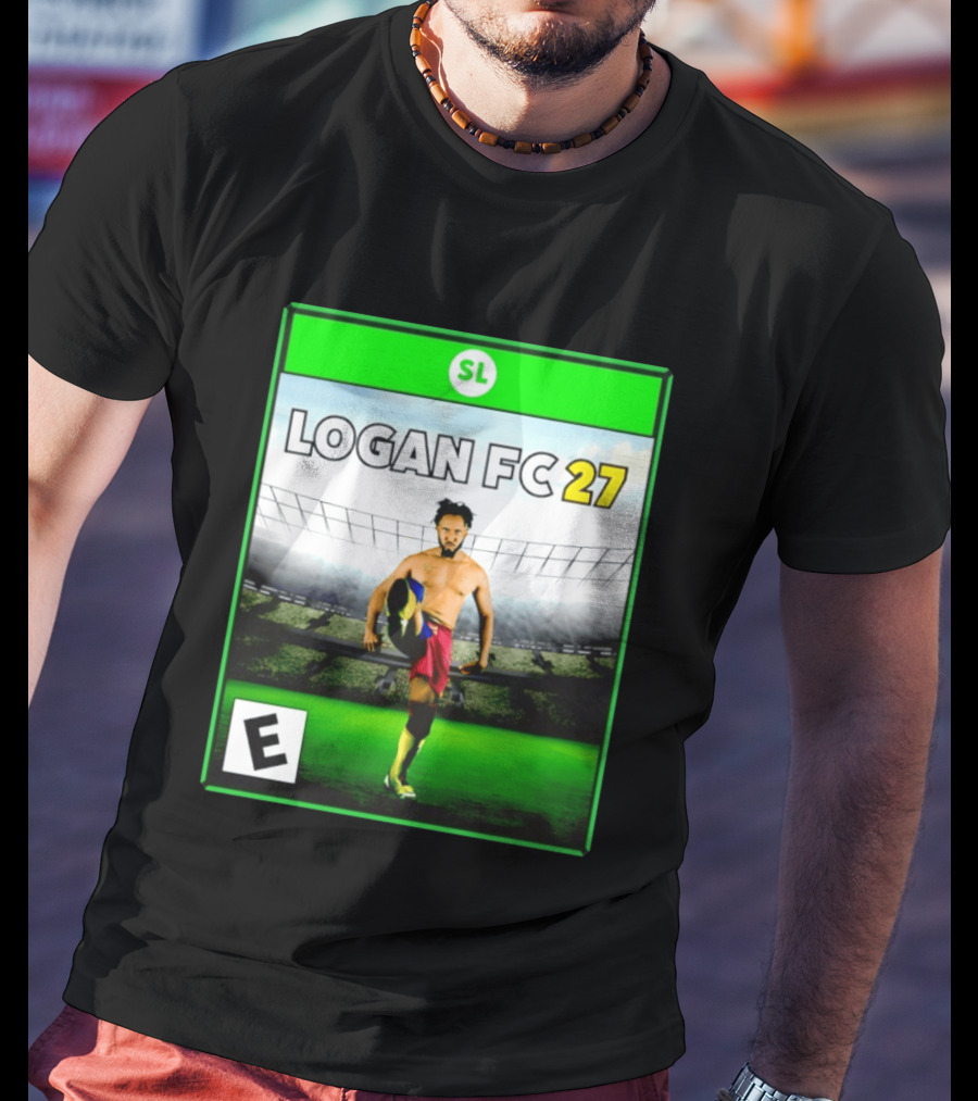 LOGAN FC 27 Soccer Game Box Art With Player In Stadium T-Shirt