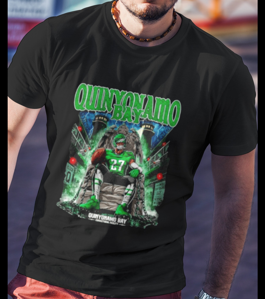 Quinyonamo Bay No 27 Correctional Facility Philly Sports Football T-Shirt