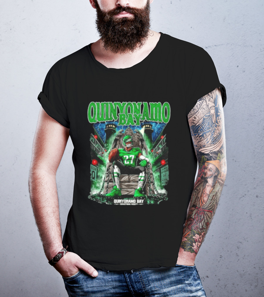 Quinyonamo Bay No 27 Correctional Facility Philly Sports Football T-Shirt