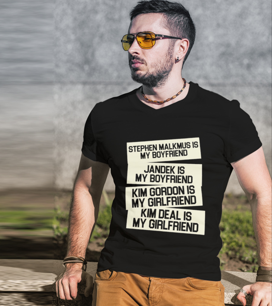 Stephen Malkmus Jandek Kim Gordon Kim Deal Is My Boyfriend Girlfriend T-Shirt