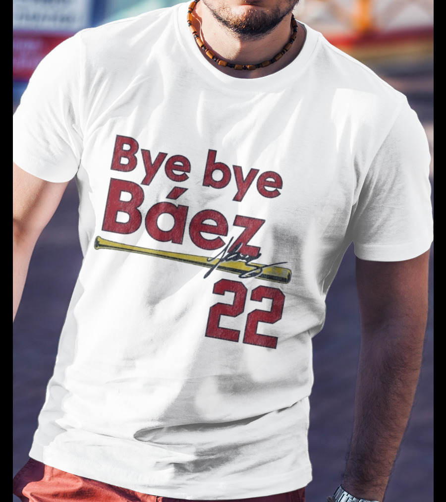 Bye Bye Báez St. Louis Cardinals MLB 2026 Number 22 Baseball Bat Signature T-Shirt