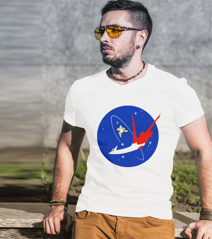 Latias Jirachi Cosmic Voyage In Space T-Shirt