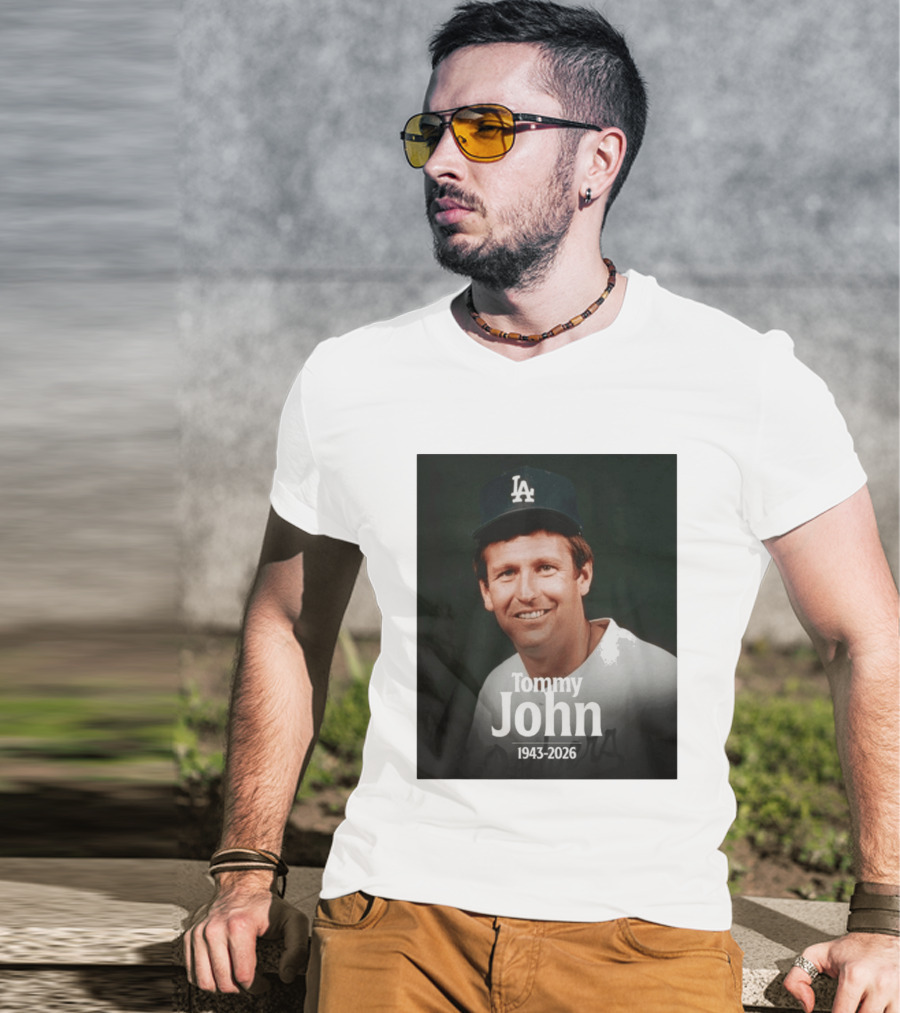 Tommy John 1943 2026 Los Angeles Baseball Memoriam T-Shirt