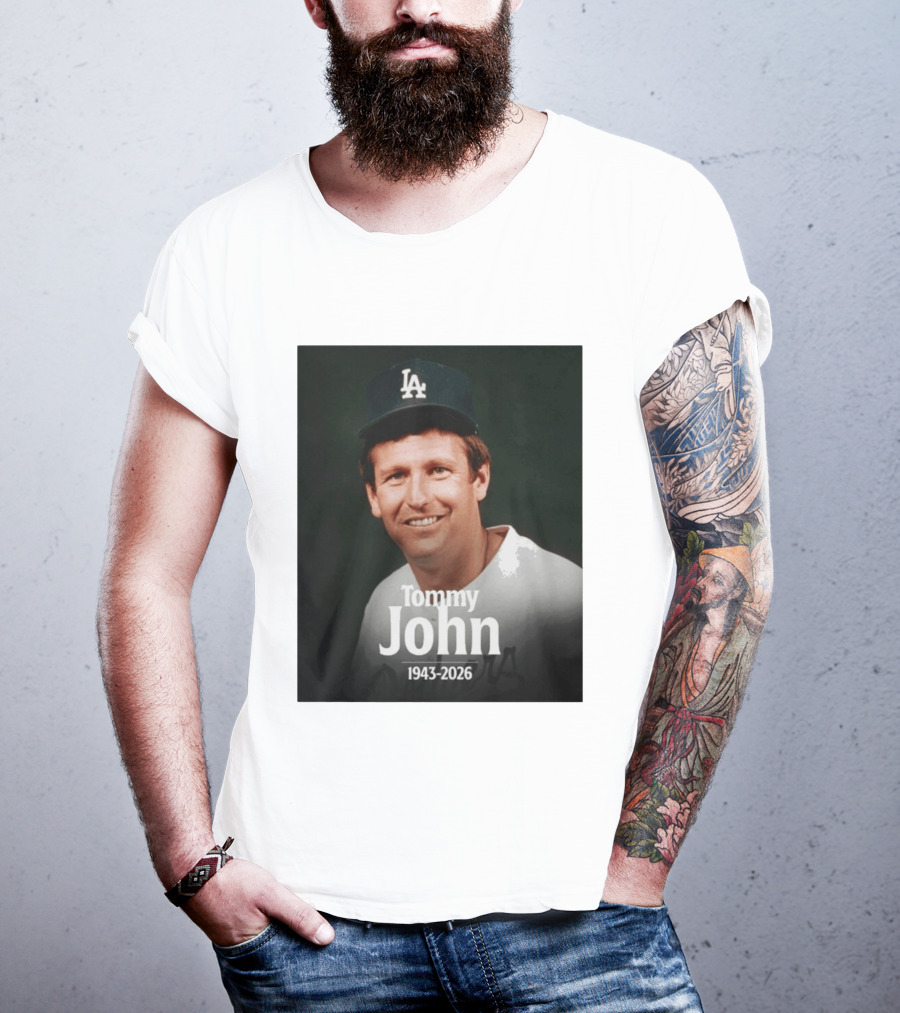 Tommy John 1943 2026 Los Angeles Baseball Memoriam T-Shirt