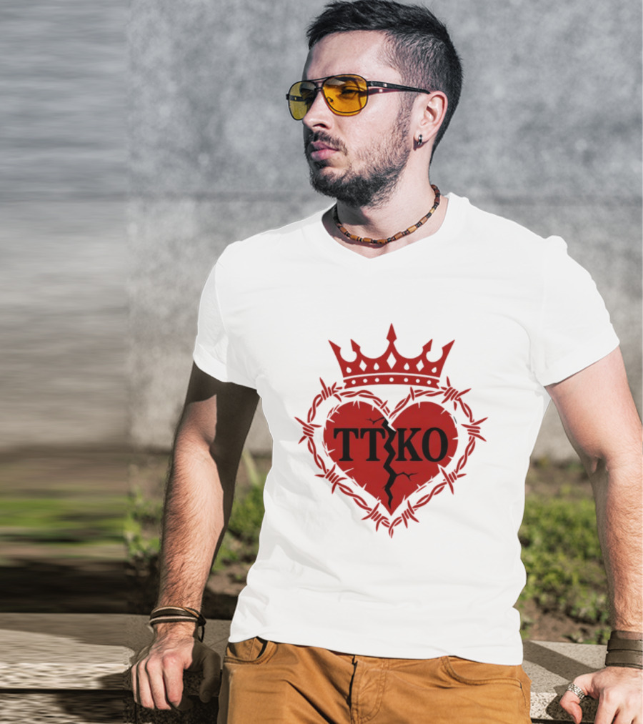 TTKO Broken Heart Crown Barbed Wire T-Shirt