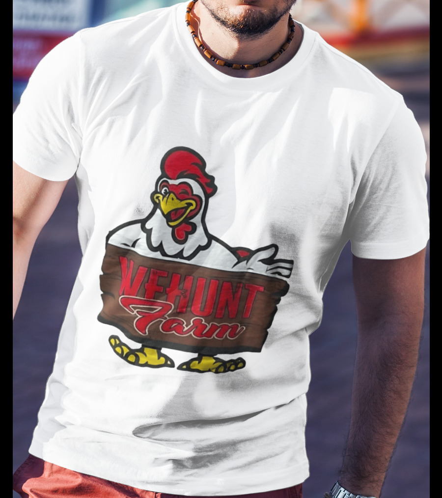 Wehunt Farm Chicken Winking Rooster With Red And Yellow Accents T-Shirt