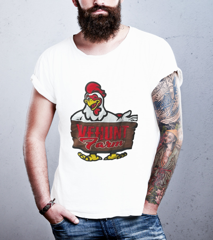 Wehunt Farm Chicken Winking Rooster With Red And Yellow Accents T-Shirt