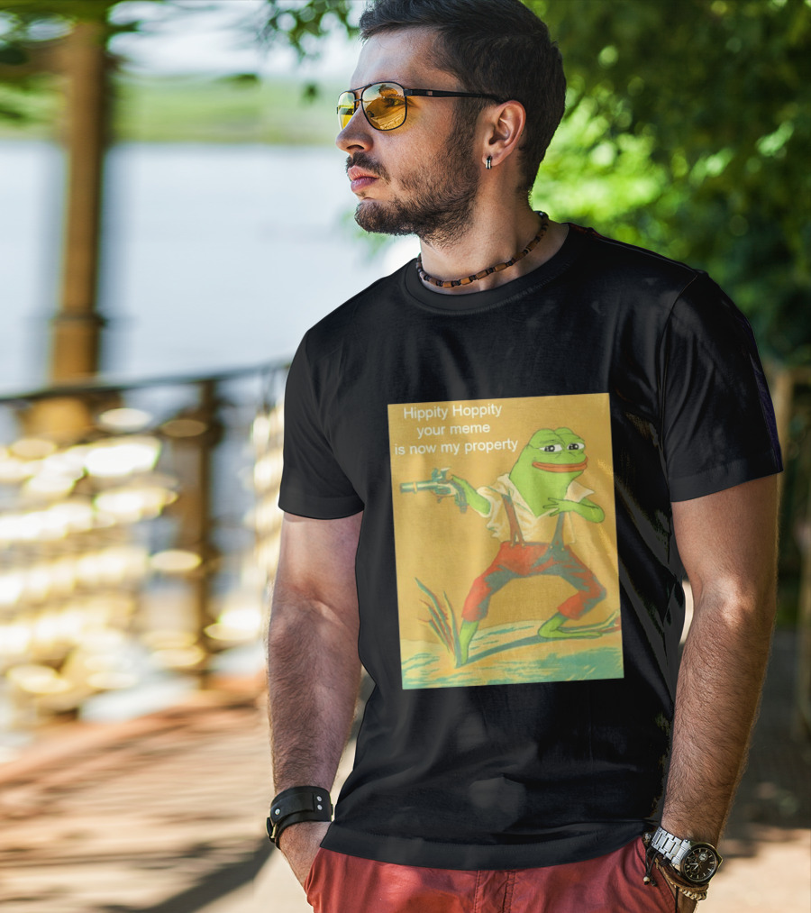 Hippity Hoppity Meme Property Pepe Frog Nostalgia Humor T-Shirt