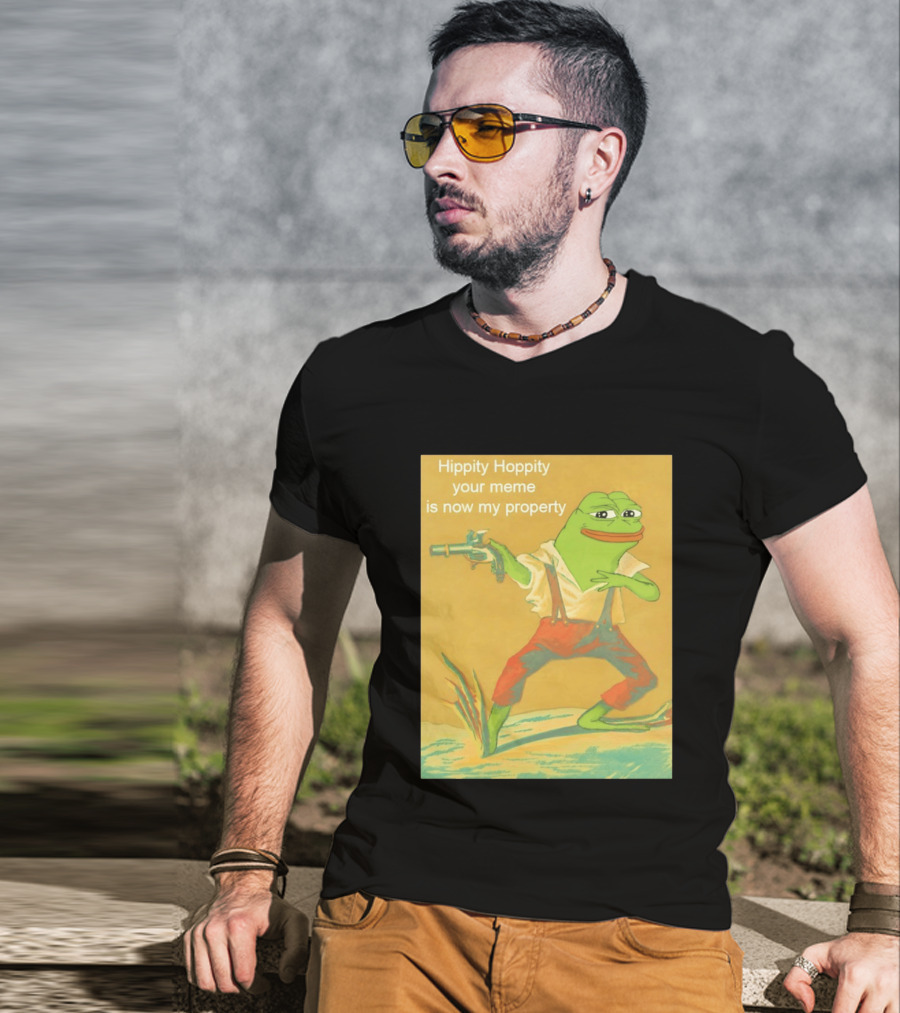 Hippity Hoppity Meme Property Pepe Frog Nostalgia Humor T-Shirt