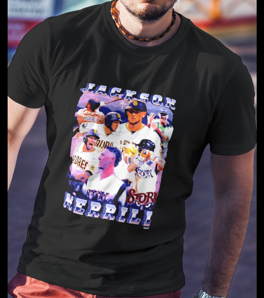 Jackson Merrill Padres Storm Baseball Collage San Diego T-Shirt