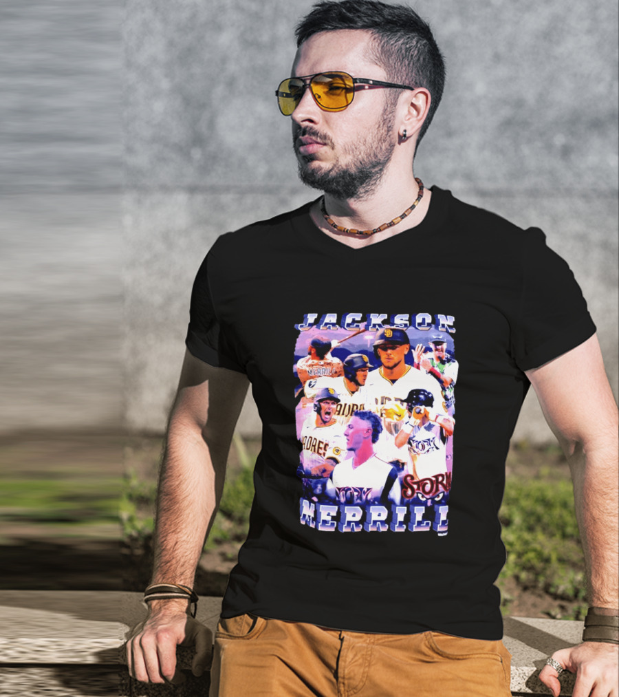Jackson Merrill Padres Storm Baseball Collage San Diego T-Shirt