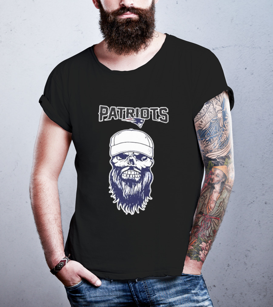 New England Patriots Luke Combs Skull Gillette Stadium Two Sided T-Shirt