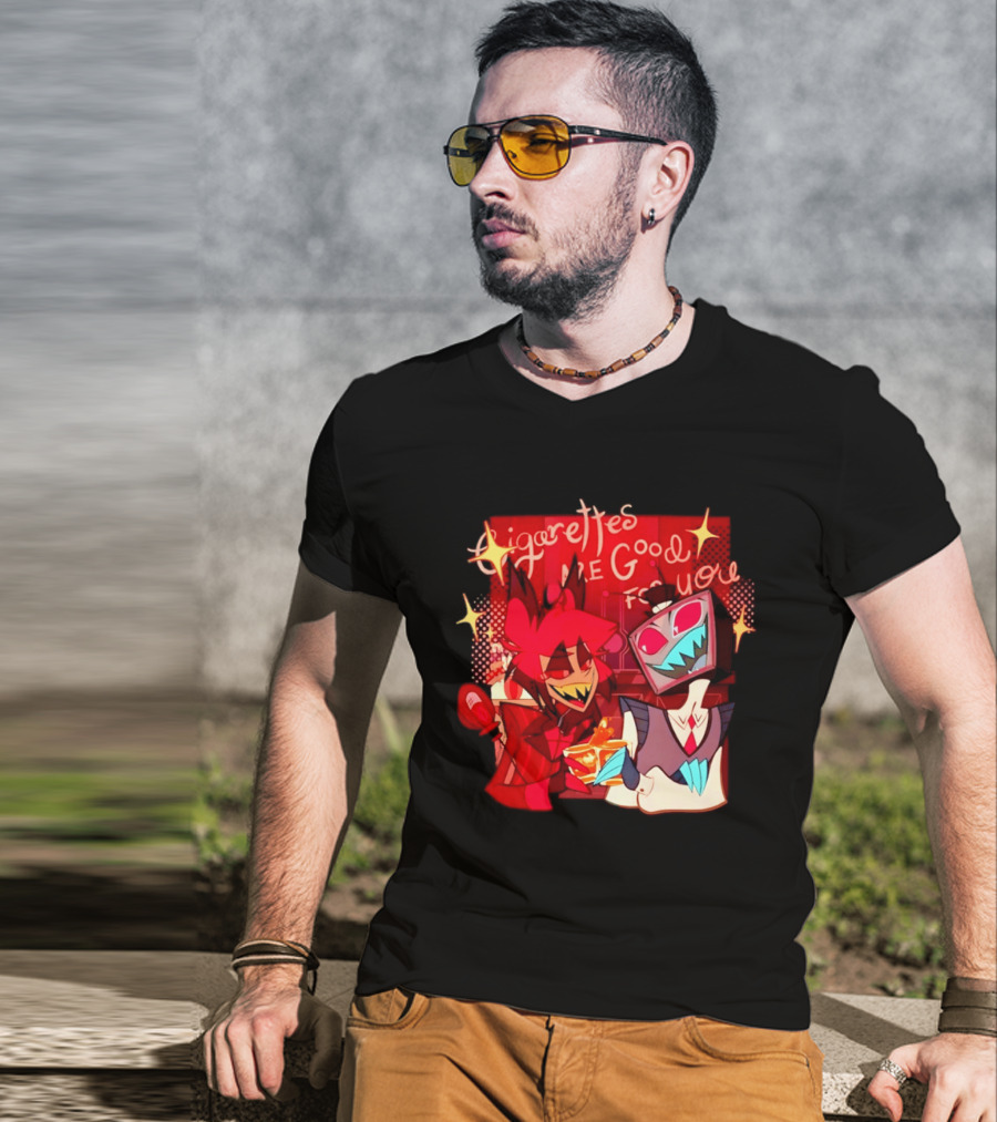 Radiostatic Sparks Duo Cigarettes Are Good For You Sparkling Characters T-Shirt