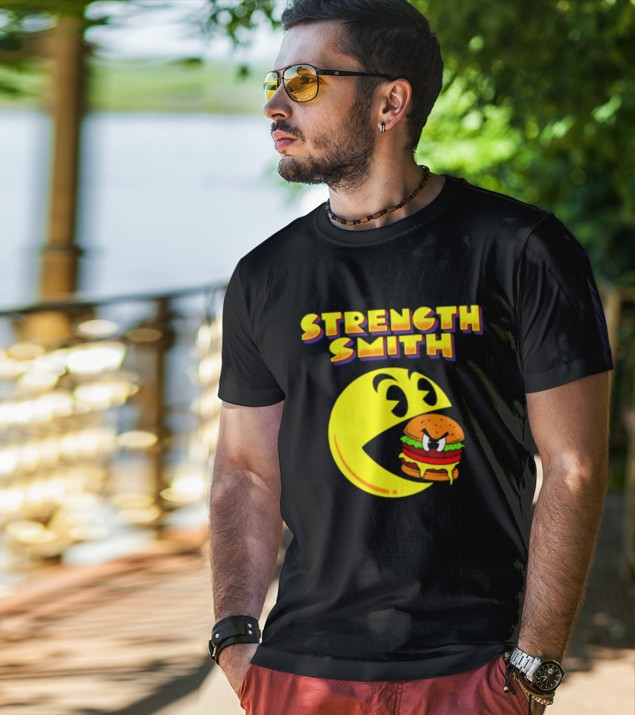 Strength Smith Pac Man Vs Burger Gaming Showdown T-Shirt