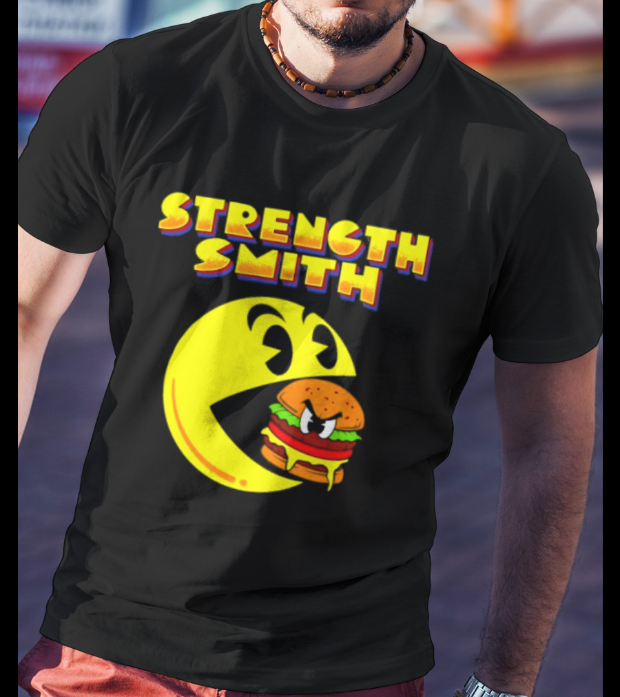 Strength Smith Pac Man Vs Burger Gaming Showdown T-Shirt