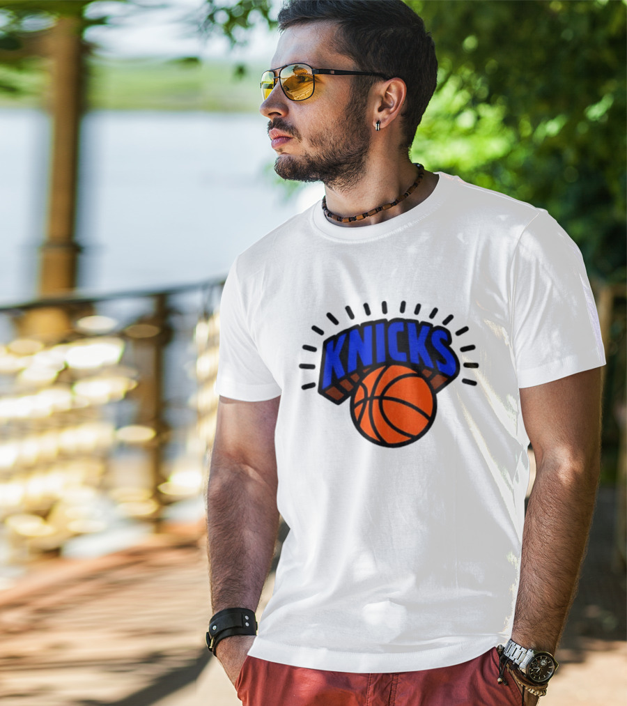 2026 NBA Let's Go New York Knicks Caricatures Two Sided T-Shirt