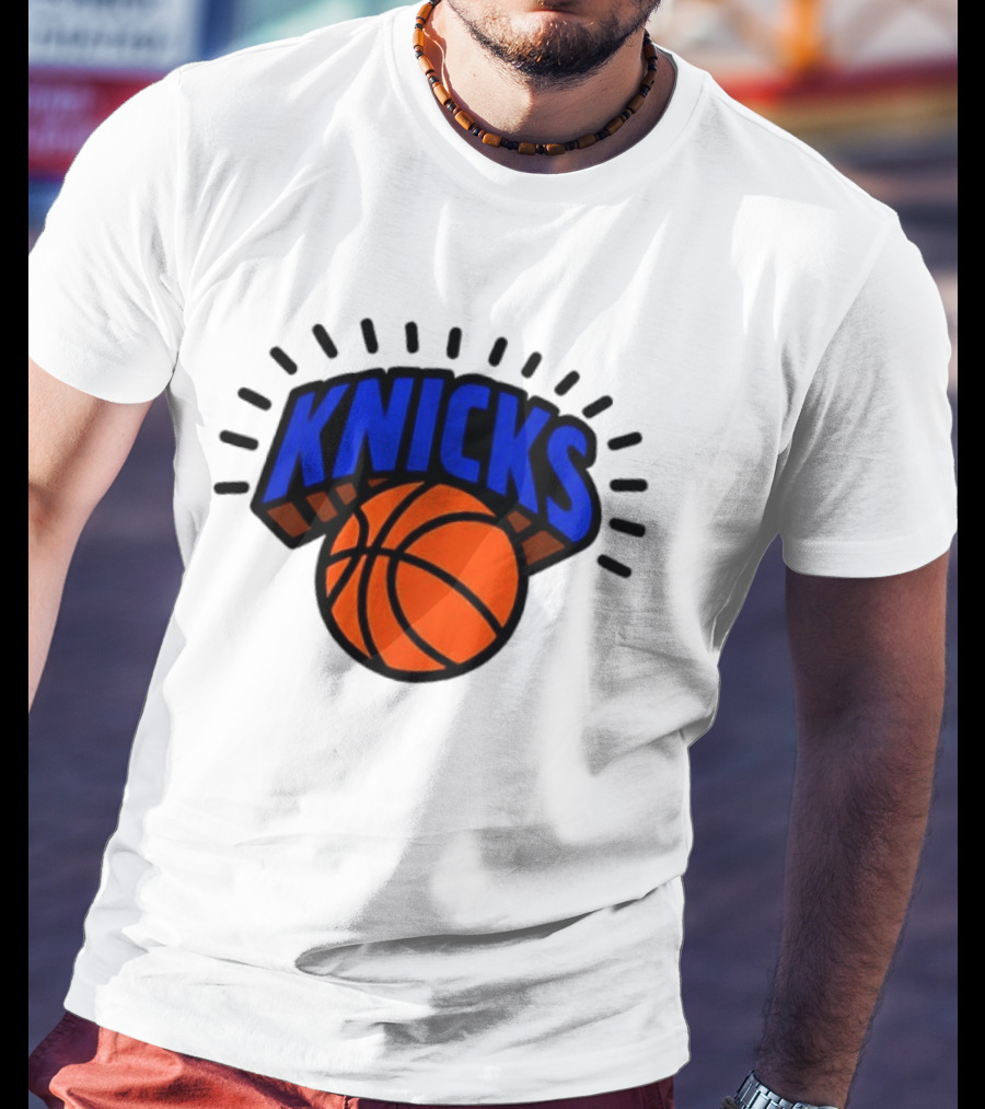 2026 NBA Let's Go New York Knicks Caricatures Two Sided T-Shirt
