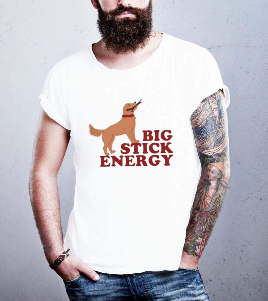 Big Stick Energy Golden Retriever Dog Lover Playful Pet T-Shirt
