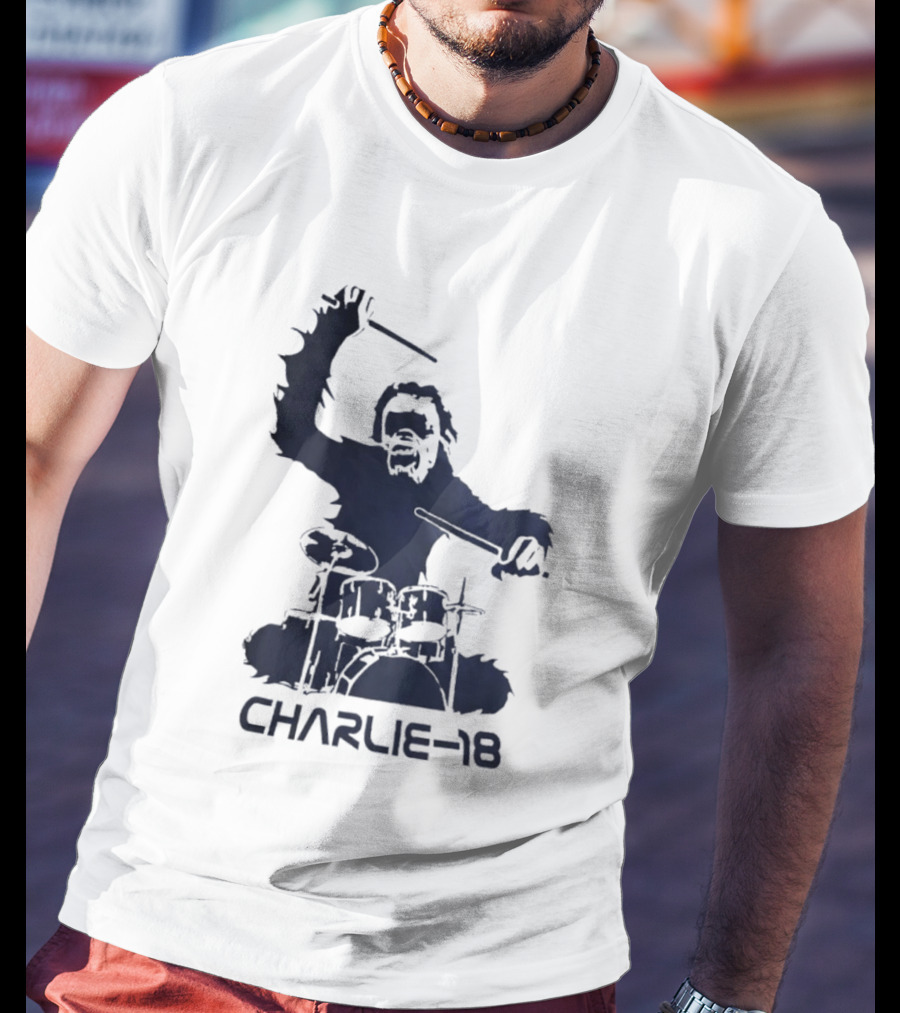 Charlie 18 Bigfoot Drumming T-Shirt