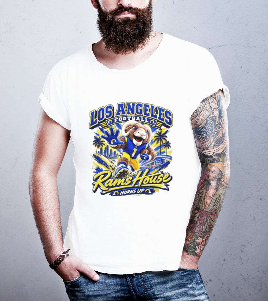 Los Angeles Rams Football Rams House Horns Up T-Shirt