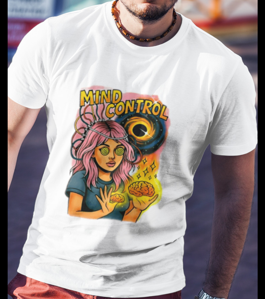 Mind Control Teen Hearts Psychedelic Black Hole Spiral Eyes Brain Magic T-Shirt