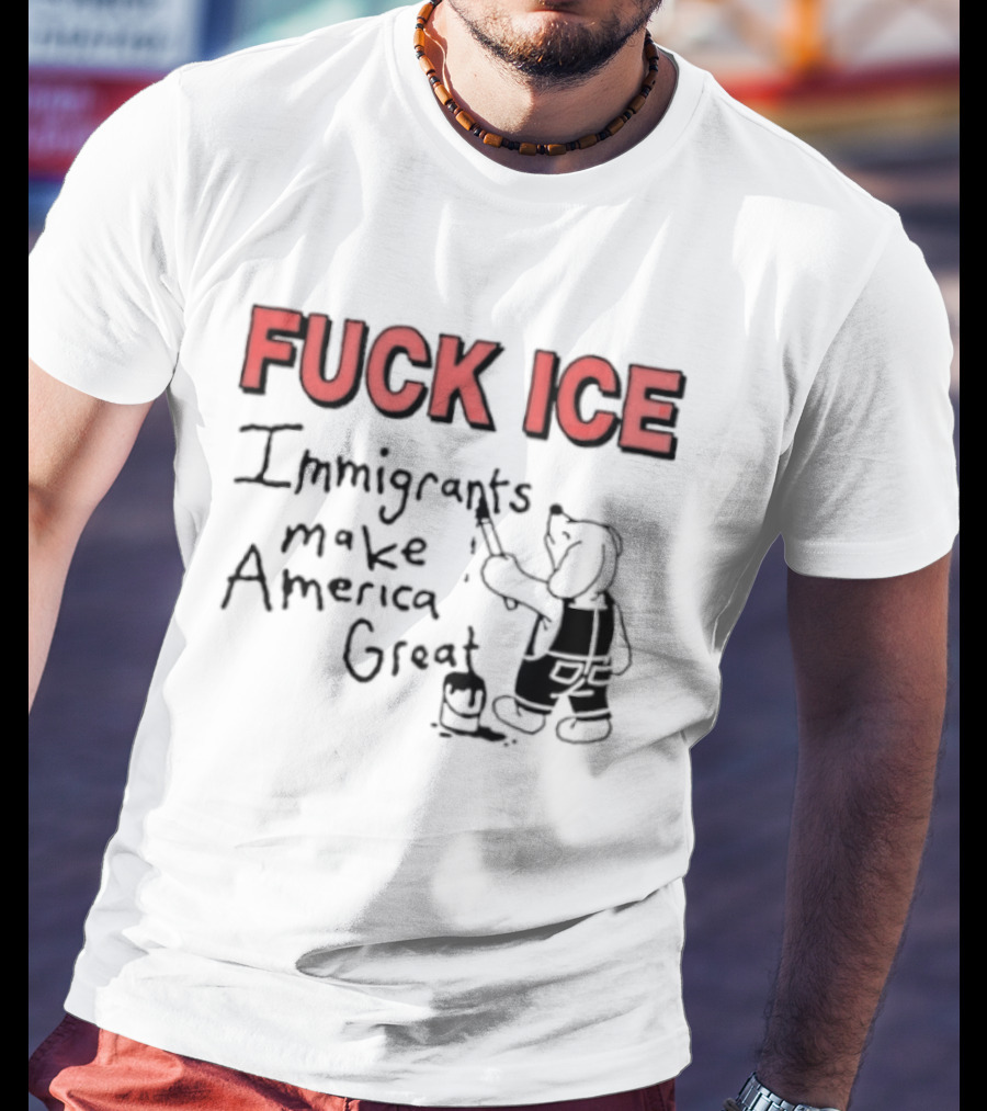 Fuck ICE Immigrants Make America Great Elephant Painter T-Shirt