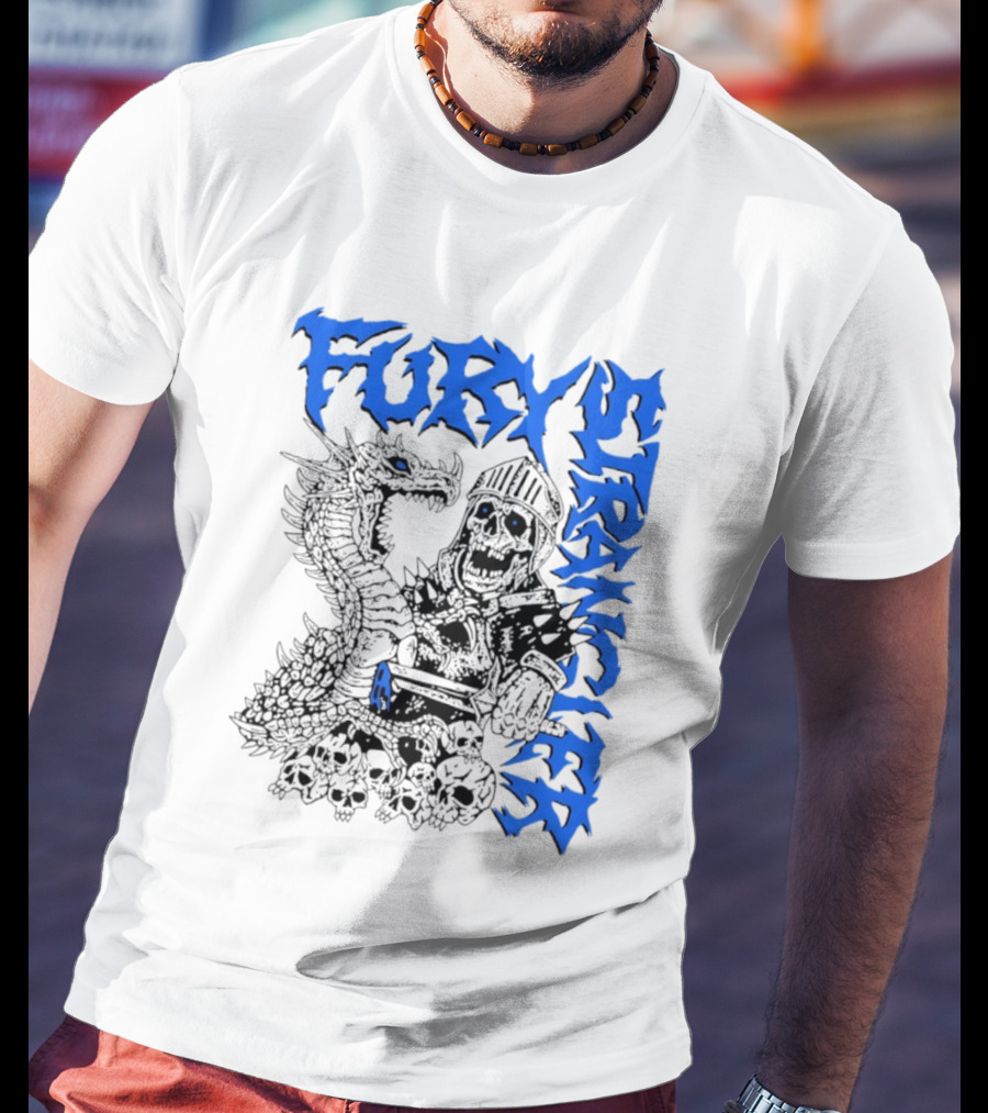 Fury Stranger Skeleton Knight And Dragon T-Shirt