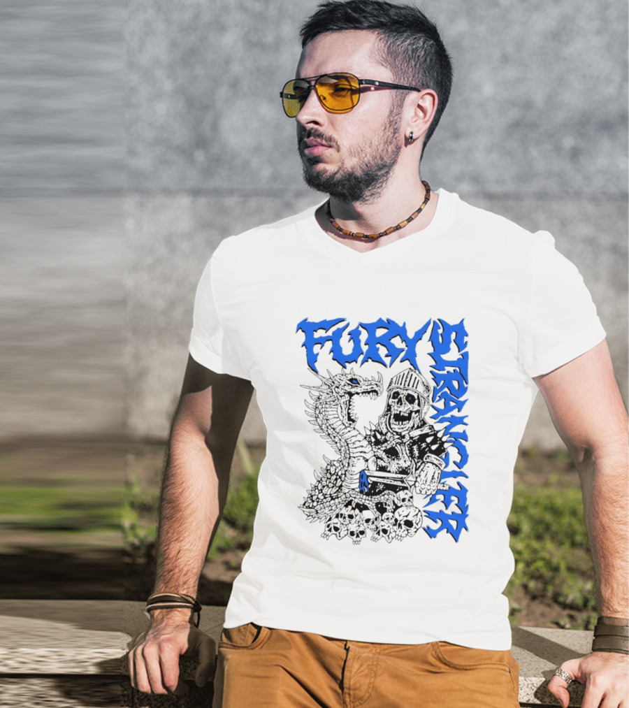 Fury Stranger Skeleton Knight And Dragon T-Shirt