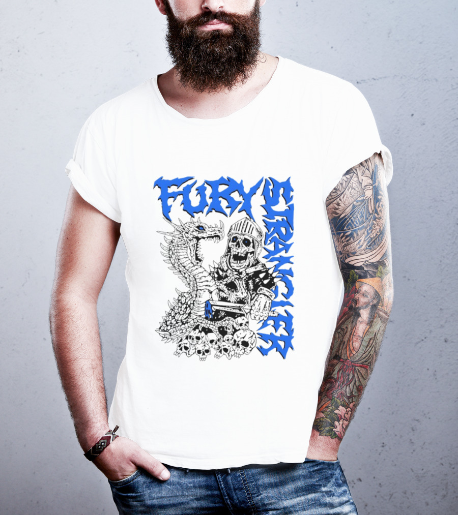 Fury Stranger Skeleton Knight And Dragon T-Shirt