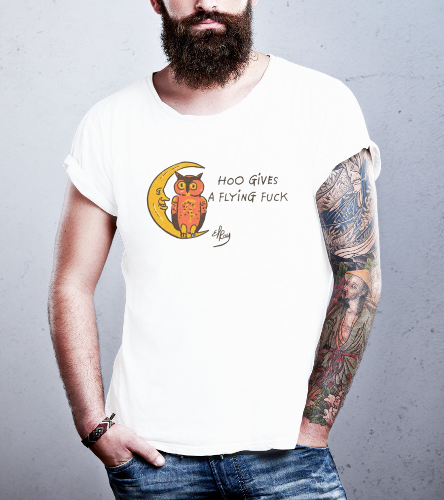 Hoo Gives A Flying Fuck Owl Moon Elyx T-Shirt
