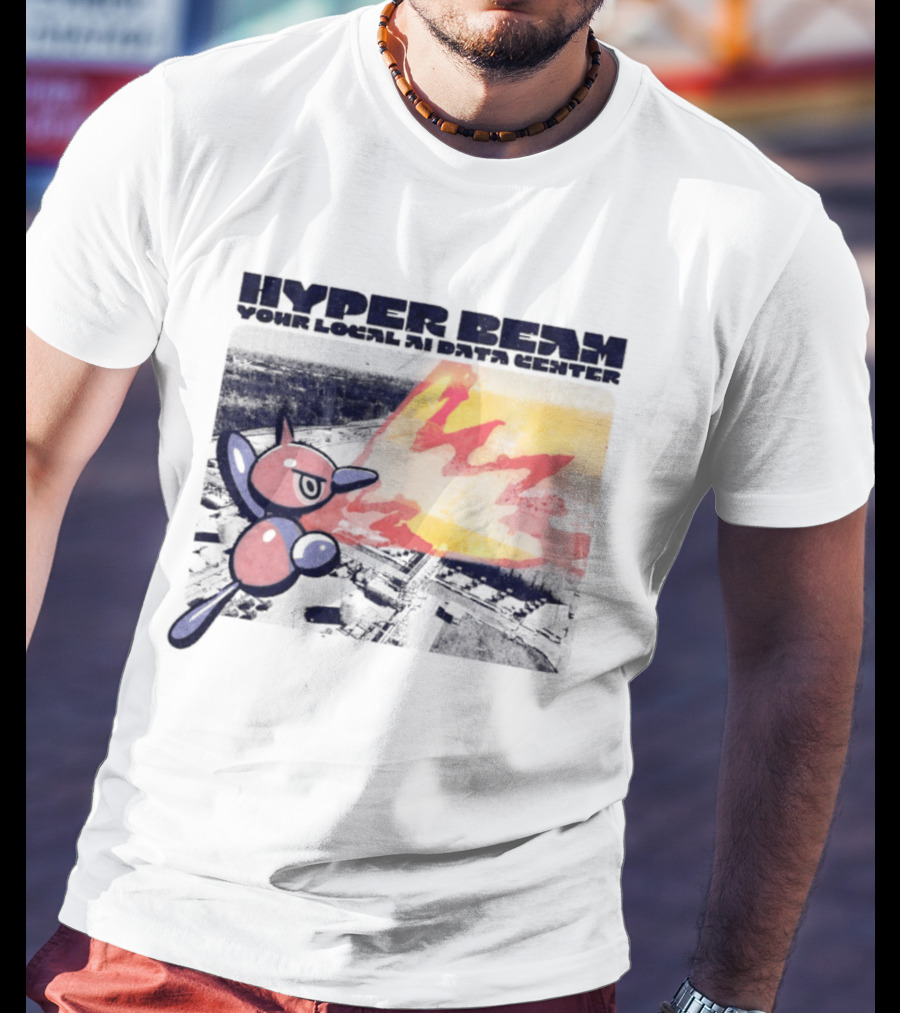 Porygon Hyper Beam Your Local AI Data Center Explosion T-Shirt
