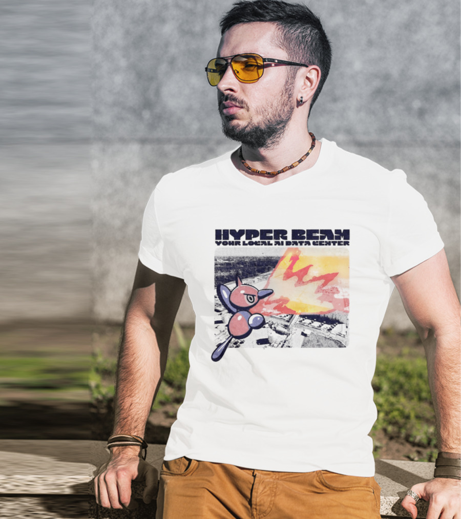 Porygon Hyper Beam Your Local AI Data Center Explosion T-Shirt