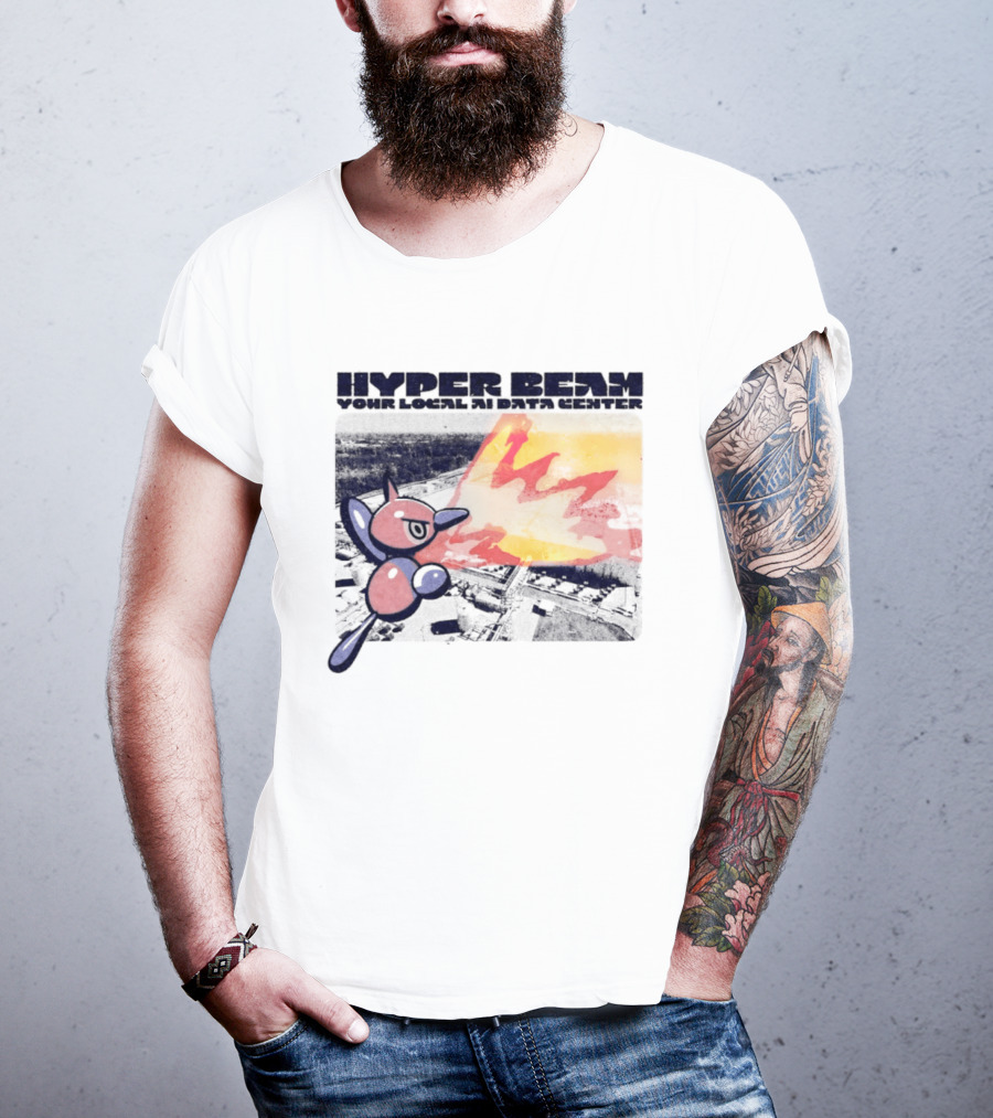 Porygon Hyper Beam Your Local AI Data Center Explosion T-Shirt