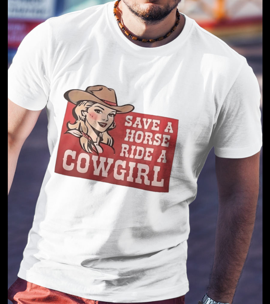 Save A Horse Ride A Cowgirl Western Country Music Vintage Style Cowgirl T-Shirt