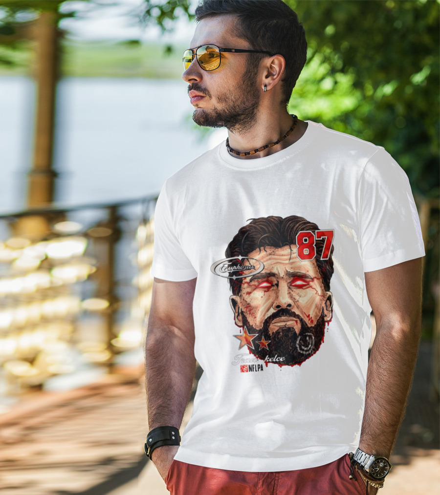 Travis Kelce Euphoria Lightning NFLPA Big Head 87 T-Shirt
