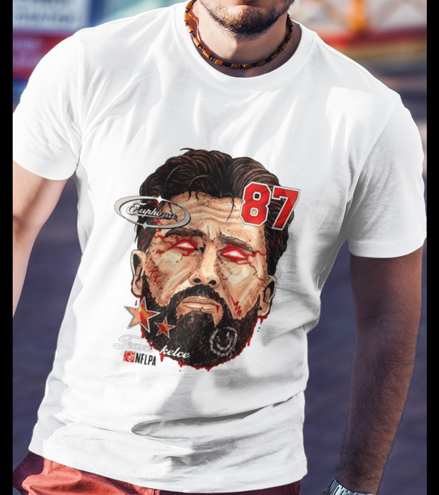 Travis Kelce Euphoria Lightning NFLPA Big Head 87 T-Shirt