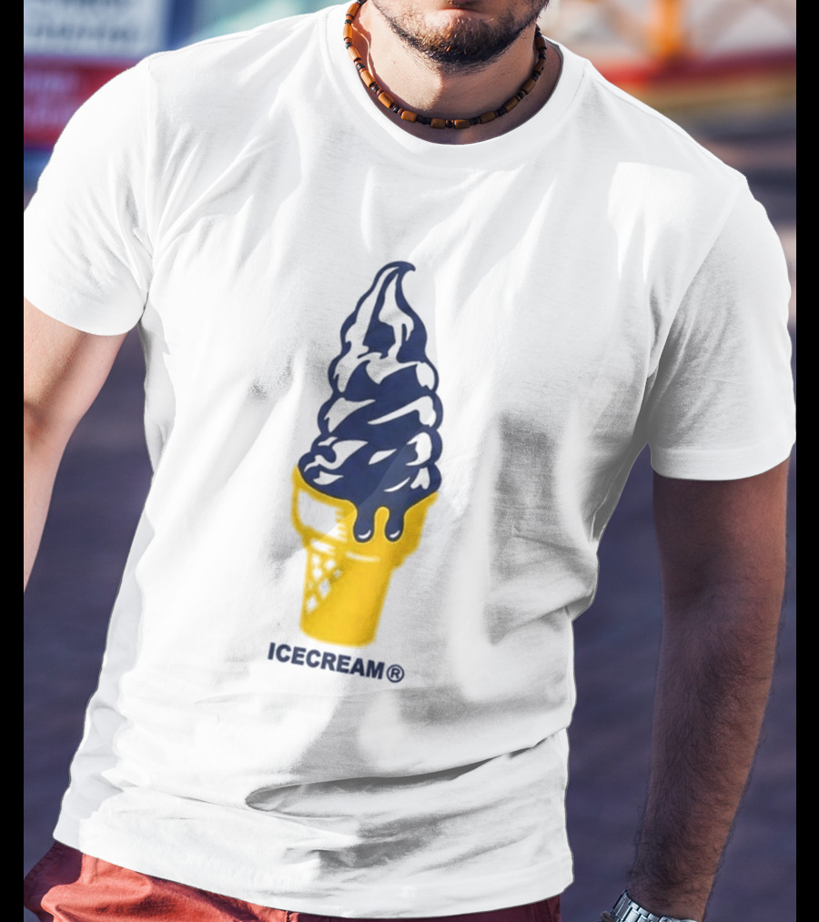 Trevor Goosby Ice Cream Blue And Yellow Cone T-Shirt