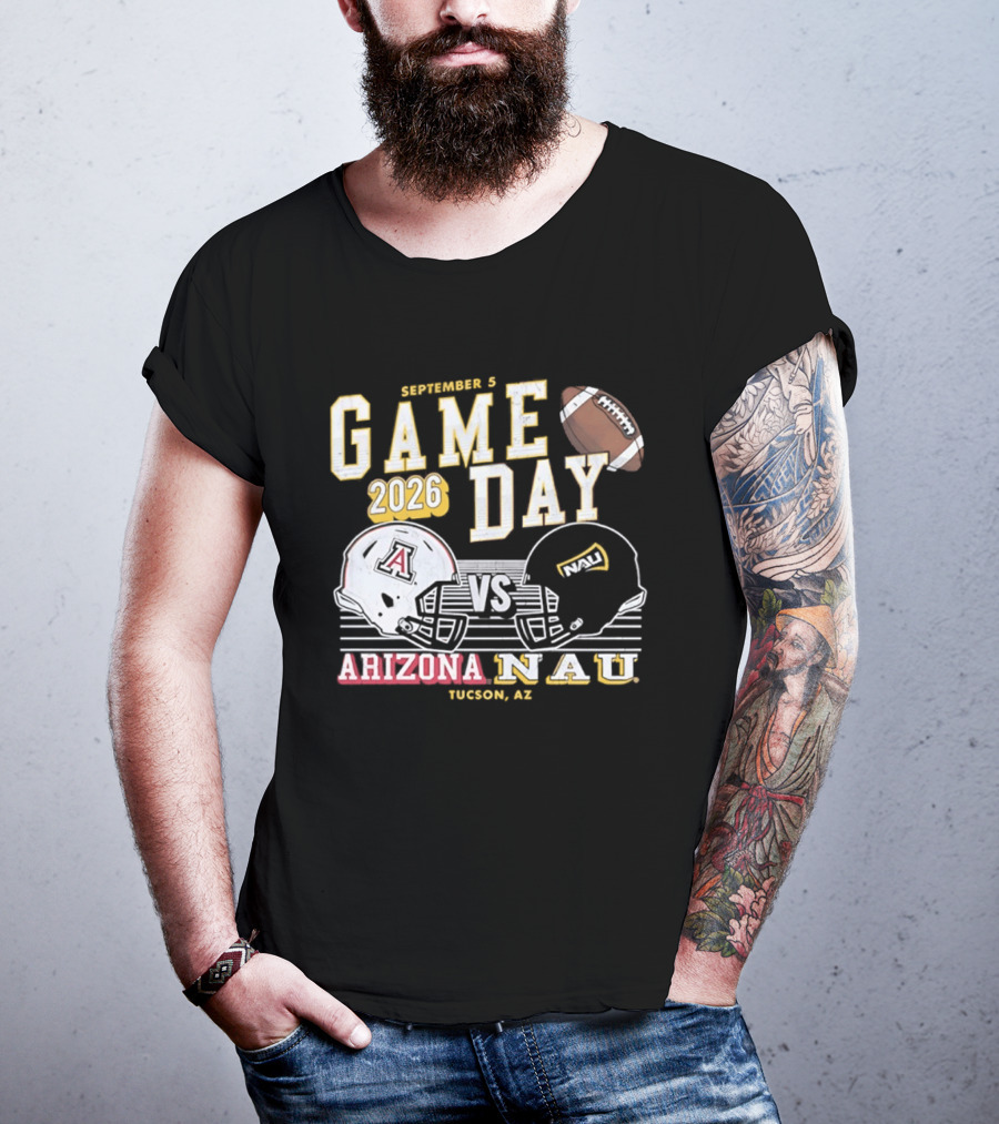 Arizona NAU Game Day September 5 2026 Tucson Helmets Football T-Shirt