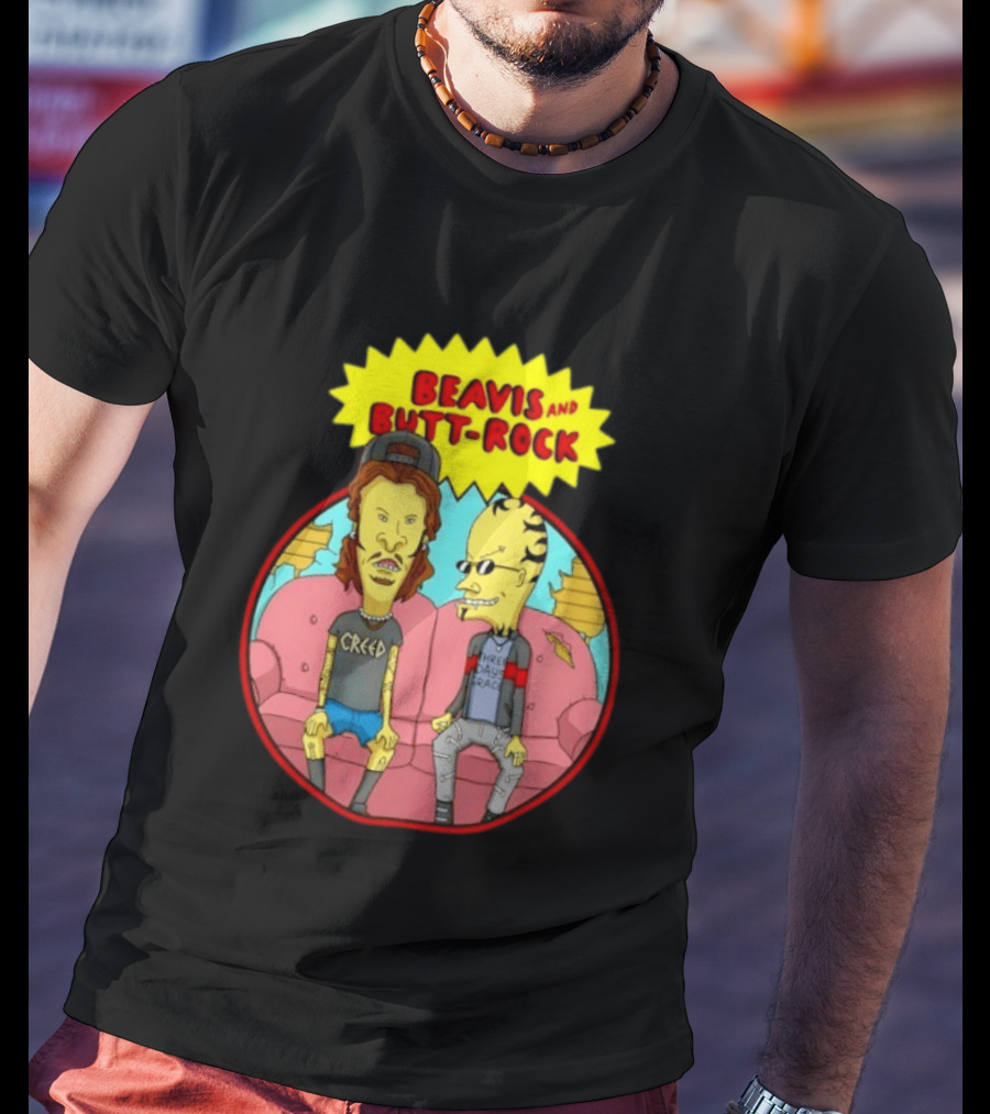 Beavis And Butt Head Rock Creed And Three Days Grace Couch Cartoon Characters T-Shirt