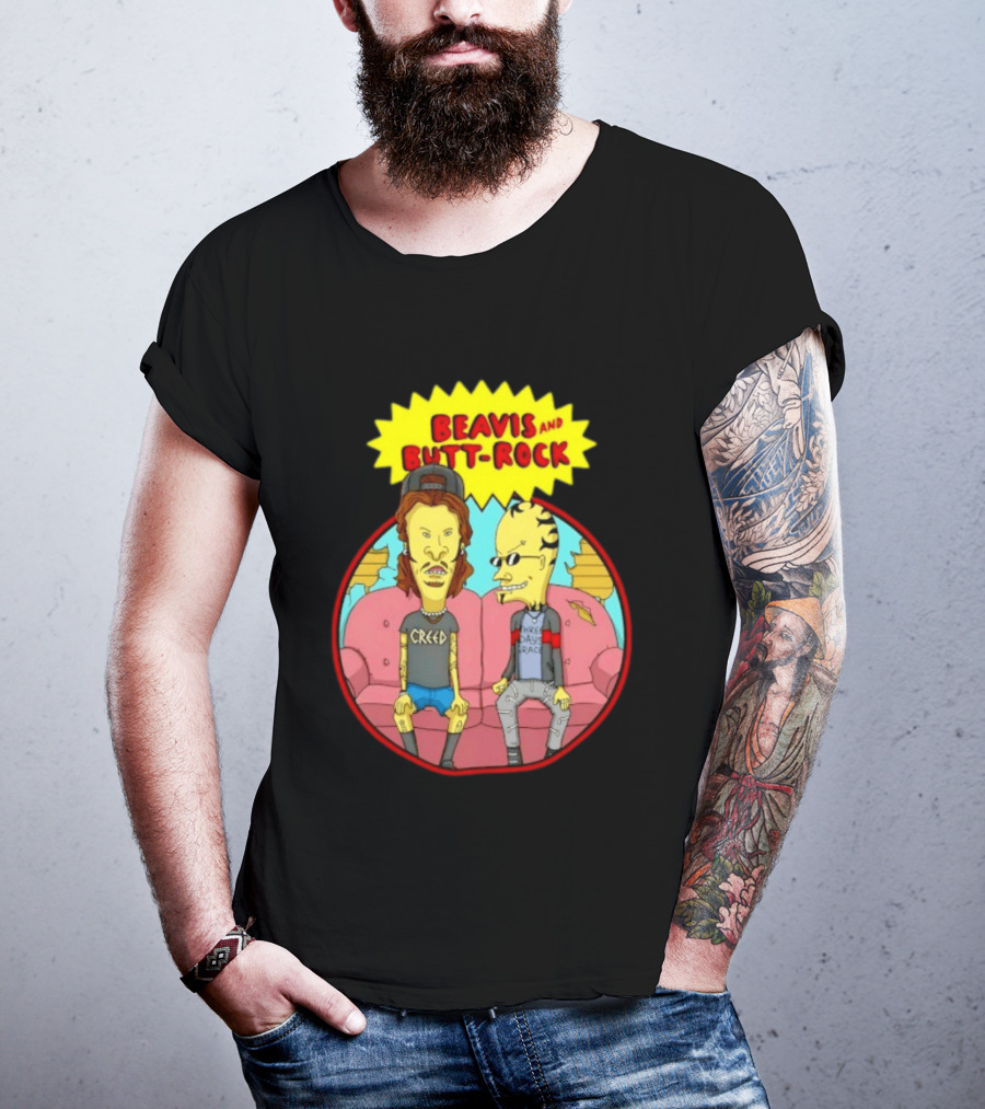 Beavis And Butt Head Rock Creed And Three Days Grace Couch Cartoon Characters T-Shirt