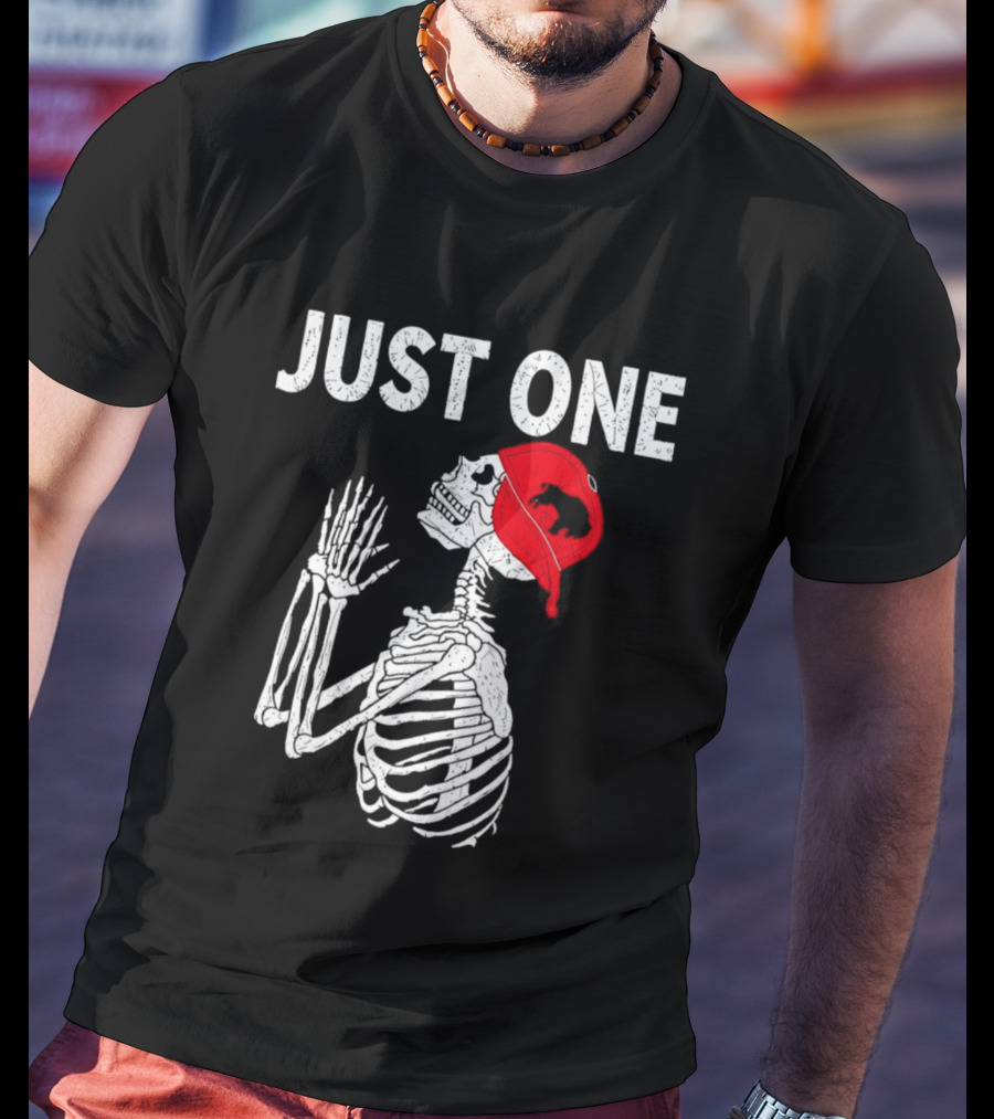 Buffalo Bills Just One Skeleton In Red Cap T-Shirt
