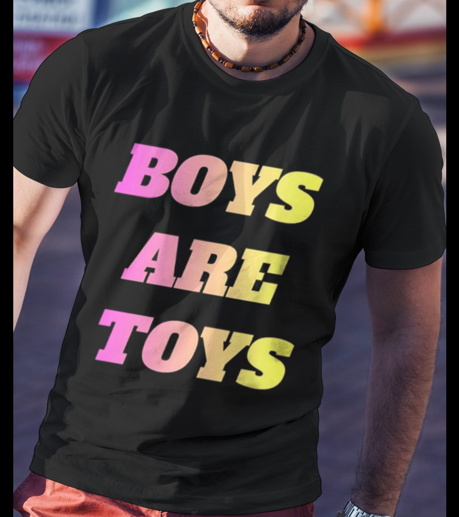 Boys Are Toys Gradient Pink And Yellow T-Shirt