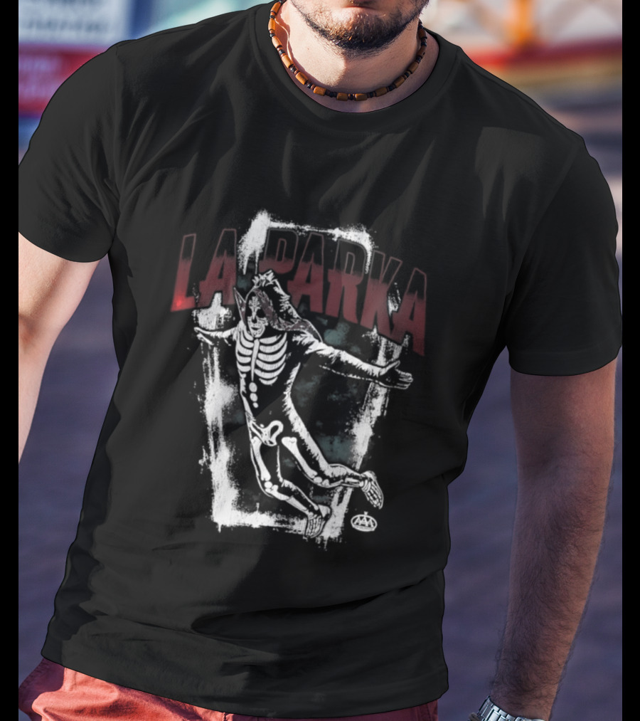 La Parka Skeleton Coffin Art AAA Wrestling T-Shirt