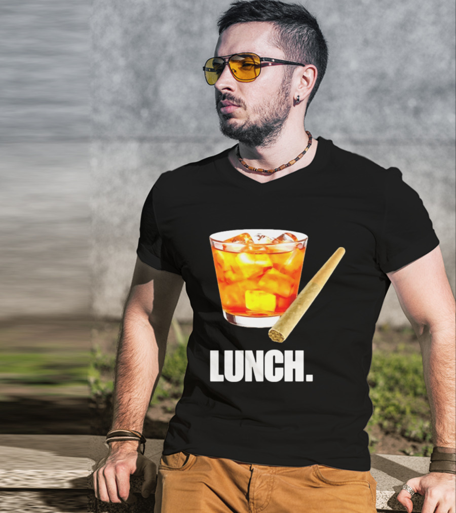 Lunch Whiskey Cigar Drinking Smoking T-Shirt