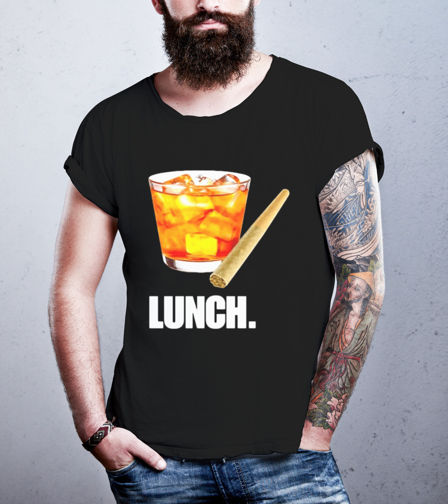 Lunch Whiskey Cigar Drinking Smoking T-Shirt