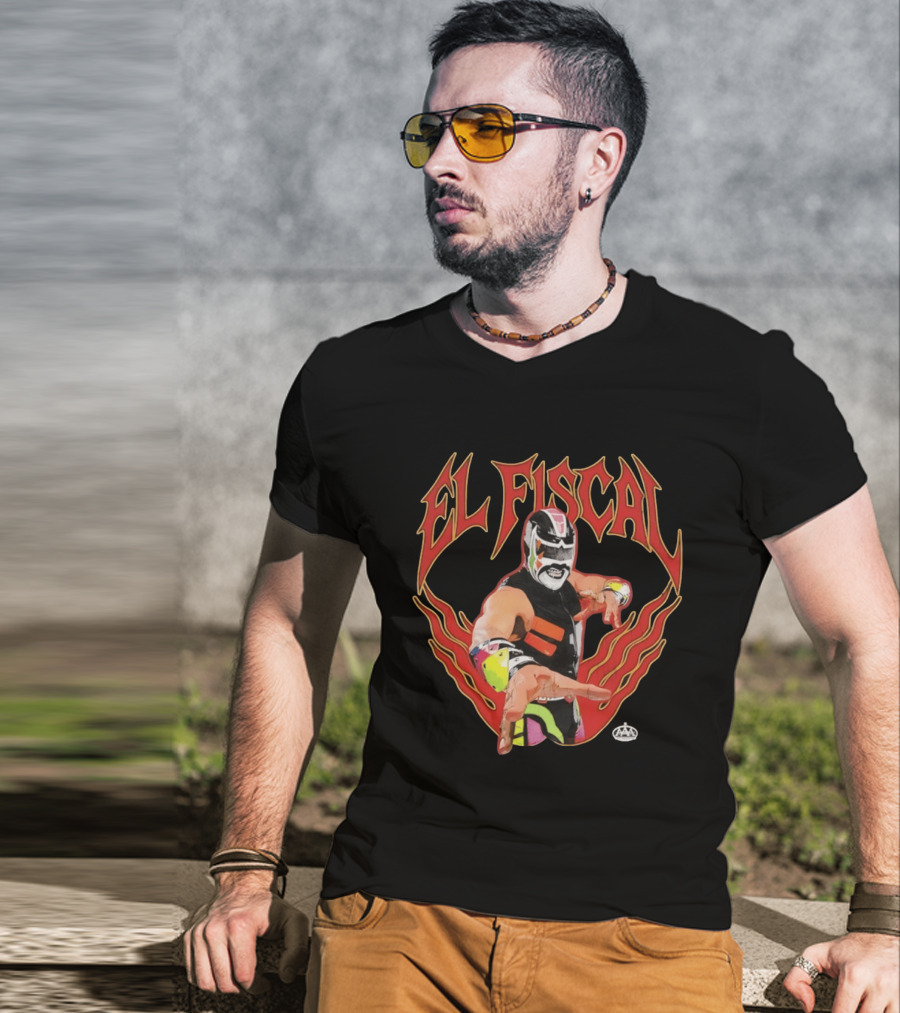 El Fiscal Luchador AAA Wrestling Mask Pose T-Shirt