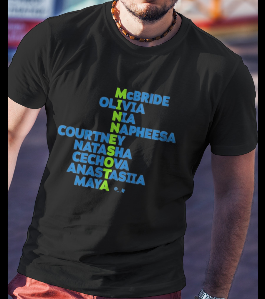 Minnesota McBride Olivia Nia Napheesa Courtney Natasha Cechova Anastasiia Maya 2026 Names T-Shirt
